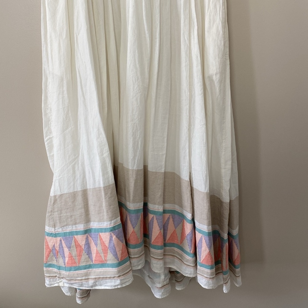 Free People Lulu Embroidered‎ Midi Dress Drawstring Waist Endless Summer Size XS - Picture 6 of 16